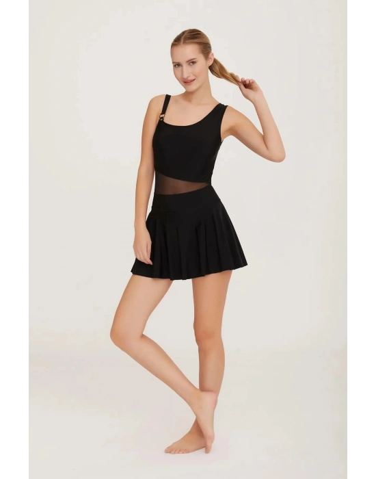 Tül Detaylı Elbise Mayo 3587