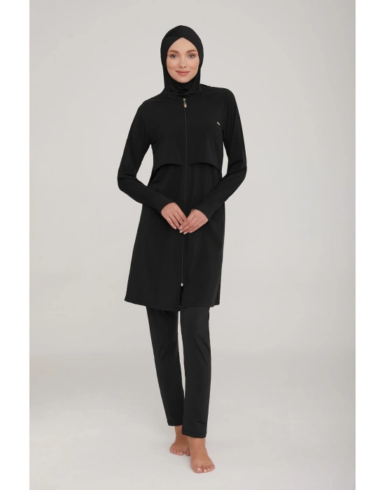 Tam Kapalı Siyah Tesettür Mayo 4371