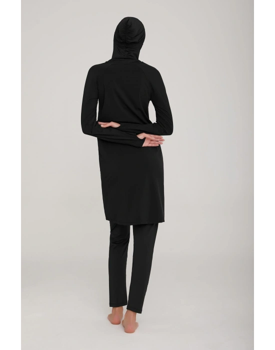 Tam Kapalı Siyah Tesettür Mayo 4371