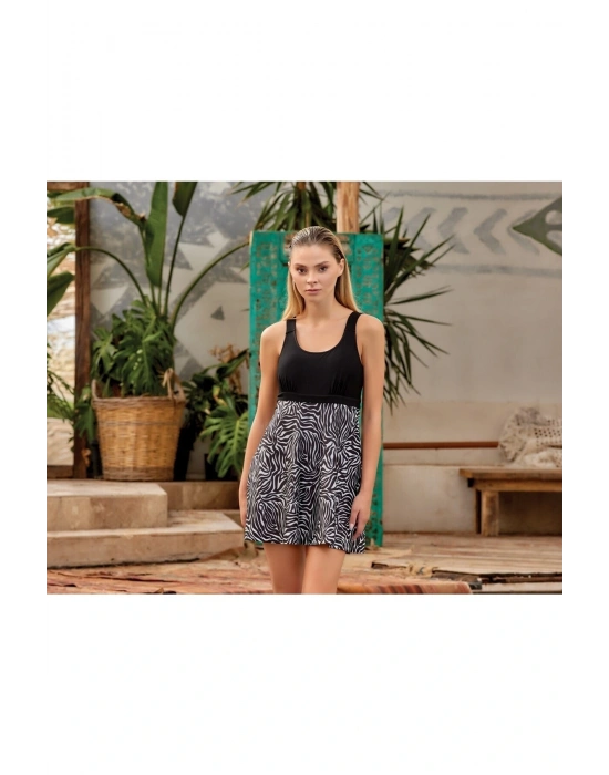 Mayo Sıfır Kol Elbise Mayo Yarı Kapalı