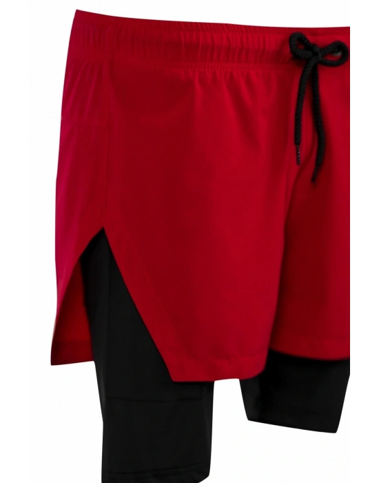 Kadın Kırmızı Taytlı Deniz ve Spor Şort