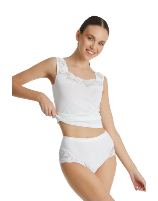 Kadın Dantelli Slip Külot 1333 - Beyaz