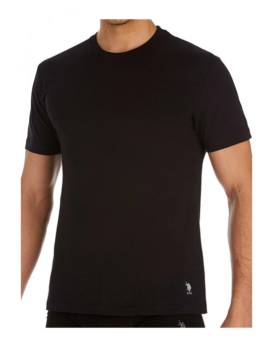 Erkek Siyah 2 Li Yuvarlak Yaka Atlet 80196