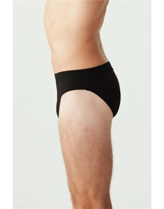 Pamuklu Erkek Siyah Melanj 3 Lü Slip Külot