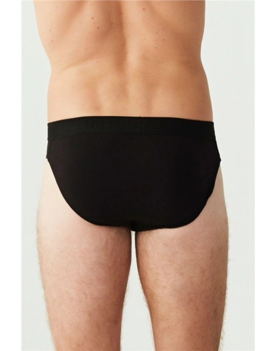 Pamuklu Erkek Siyah Melanj 3 Lü Slip Külot