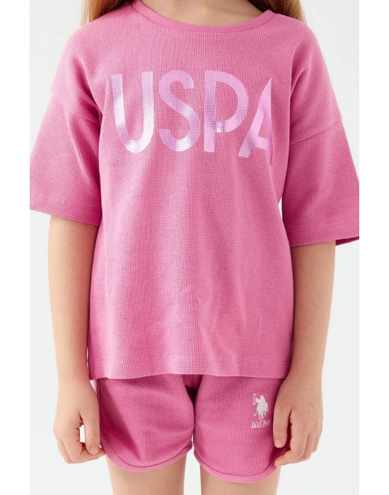 U.s. Polo Assn 1427 Sweet Pink Kız Çocuk Şort Takım