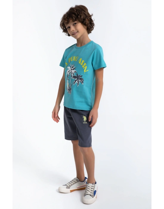 U.s. Polo Assn Tropical Cam Göbeği Erkek Çocuk Bermuda Takım