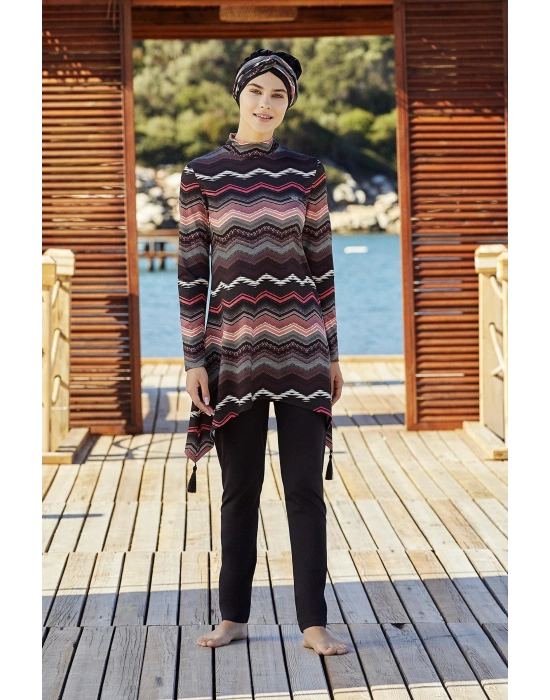 Kadın Siyah Likralı Tam Kapalı Tesettür Mayo 4270