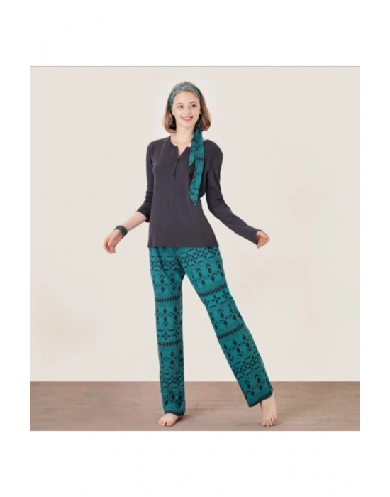 Bayan Uzun Kol Modal Pijama Takım