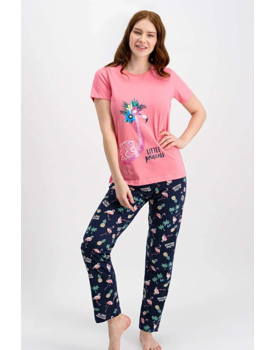 Rolypoly Little Pelican Şeker Pembe Kısa Kollu Kadın Pijama Takımı