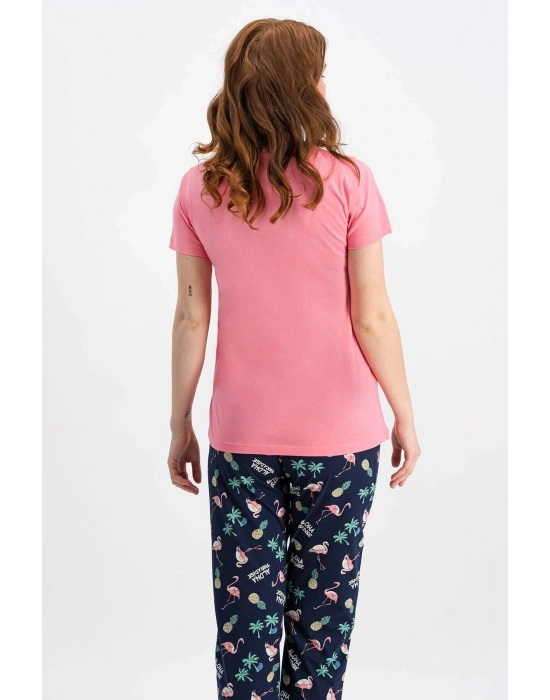 Rolypoly Little Pelican Şeker Pembe Kısa Kollu Kadın Pijama Takımı