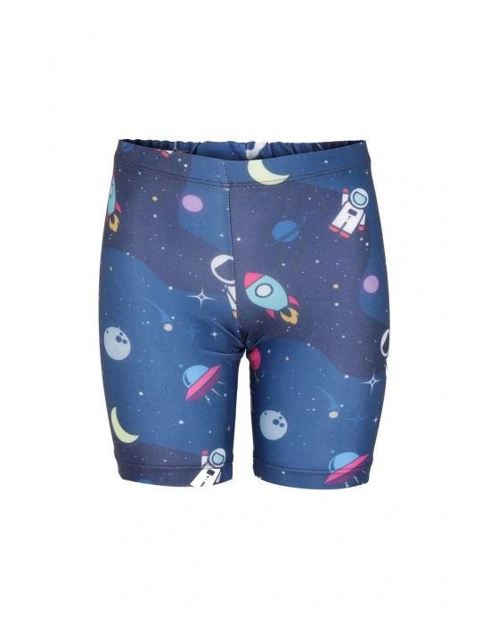 Astronot Desenli Çocuk Yüzme Şortu