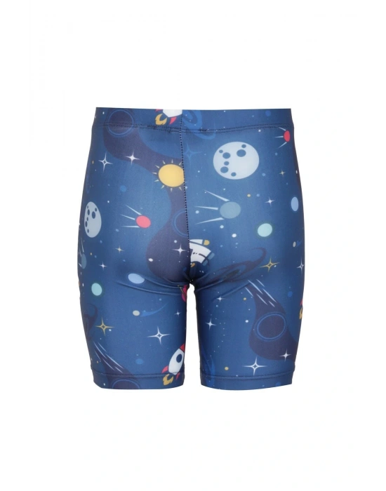 Astronot Desenli Çocuk Yüzme Şortu