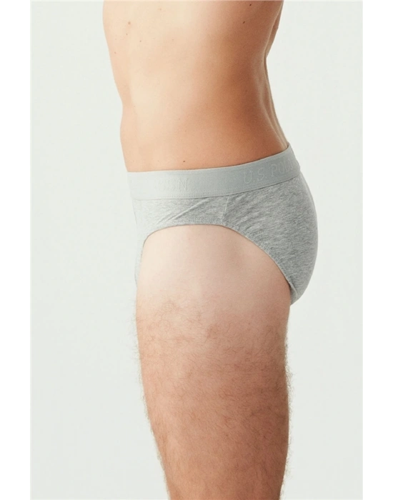 U.S. Polo Assn. Erkek Gri Melanj 3 Lü Slip Külot