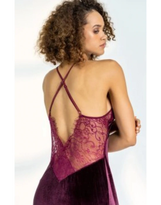 19142-k Kadın Kadife Gecelik