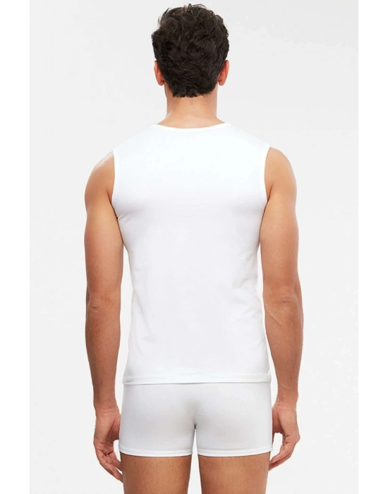 Erkek Beyaz Penye Modal Kolsuz Nick Atlet 2li