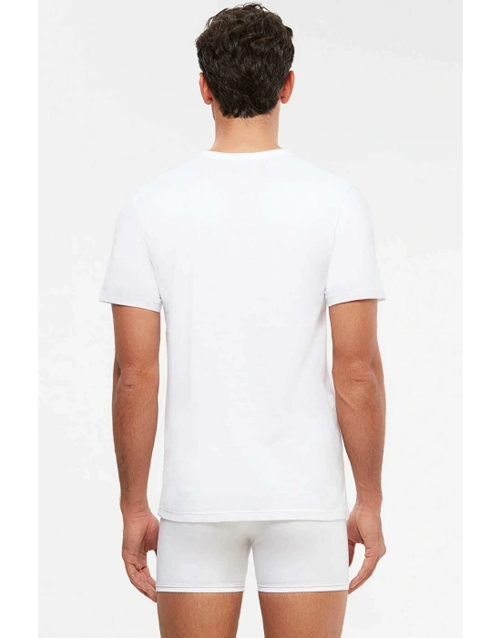 Beyaz James Bisiklet Yaka Basic Erkek Tshirt 2 Li Paket