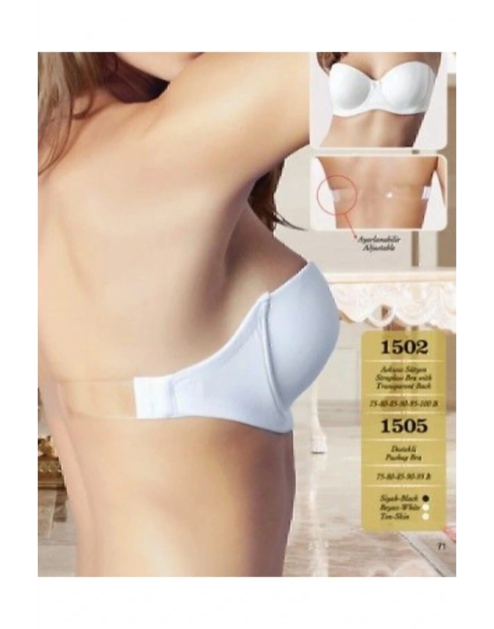 Sırtı Şeffaf Askılı Boş Straplez Sütyen Yeni Sezon