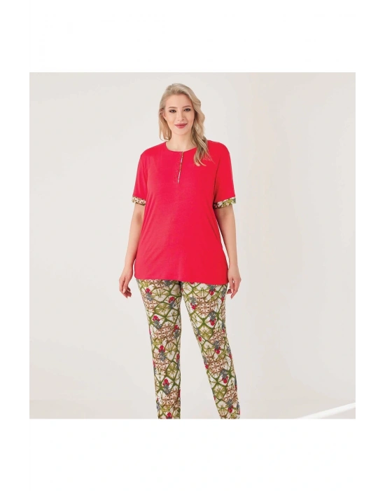 Blu Dream 5030 Kadın Viskon Battal Kısa Kol Pijama Takımı