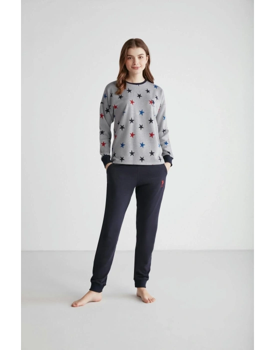 - Kadın Lacivert Patlı Pijama Takımı