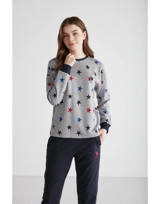 - Kadın Lacivert Patlı Pijama Takımı