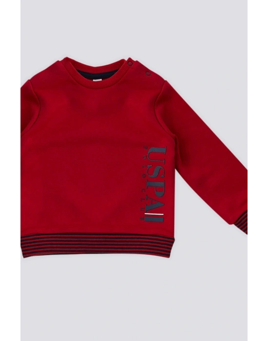 Kırmızı Çıtçıt Yaka Detay Bebek 2 Li Takım