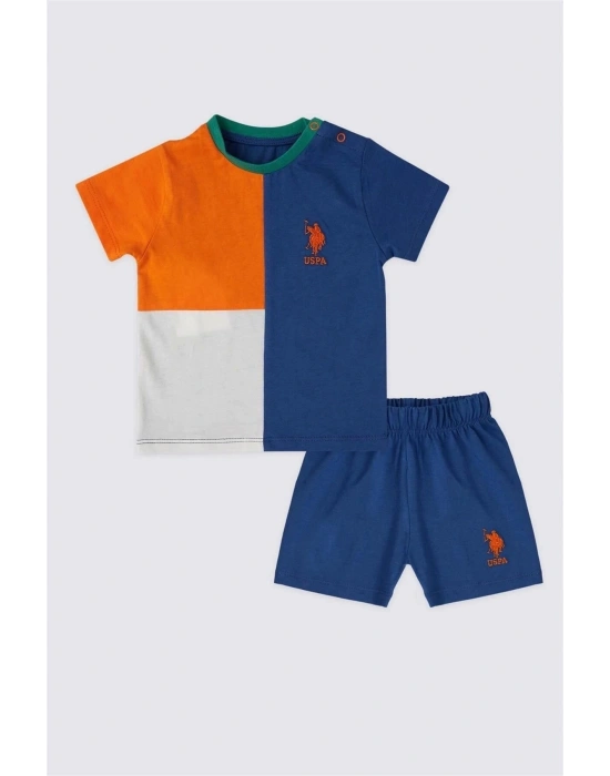 Erkek Bebek 2 Lı Kısa Kol T-shırt Takım - Cobalt