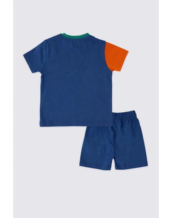 Erkek Bebek 2 Lı Kısa Kol T-shırt Takım - Cobalt