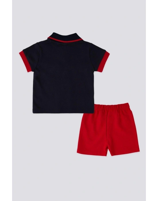 Erkek Bebek 2 Lı Kısa Kol T-shırt Takım - Lacivert