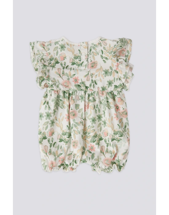 U.S. Polo Assn Lisanslı Leaf Krem Kız  Bebek Tulum