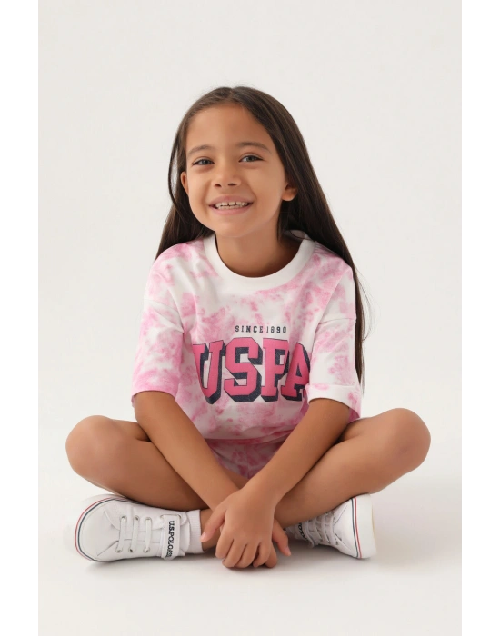 U.S. Polo Assn Lisanslı Batik Mor Kız Çocuk Bermuda Takım