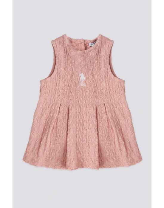 US POLO KIZ BEBEK PEMBE ELBİSE