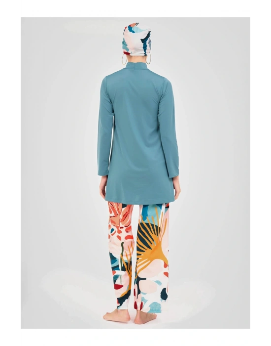 Manolo Desenli Tesettür Mayo - Yeşil -