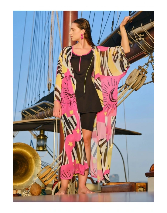 Yıldız Desenli Pareo - Pembe -