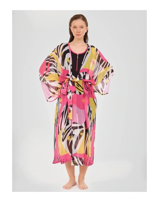 Yıldız Desenli Pareo - Pembe -