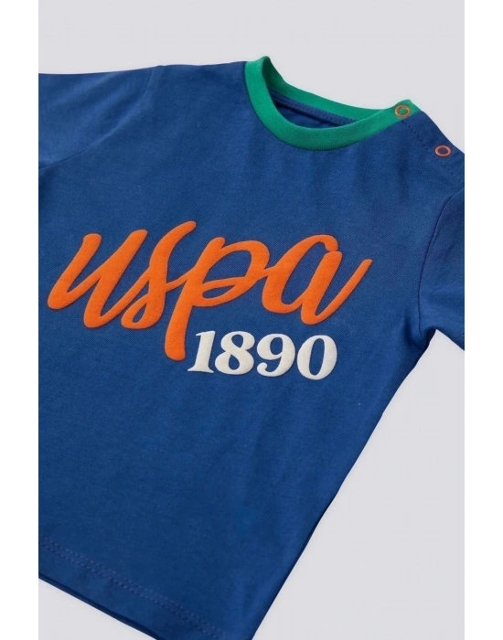 Erkek Bebek 2 Lı Kısa Kol T-shırt Takım - Cobalt