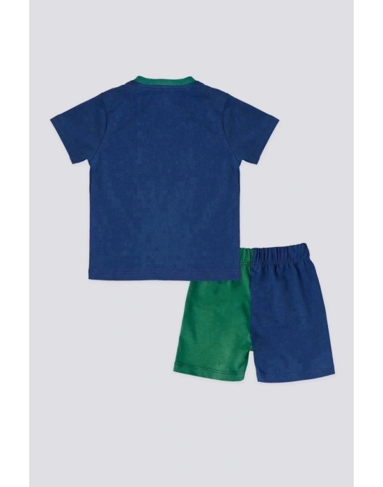Erkek Bebek 2 Lı Kısa Kol T-shırt Takım - Cobalt