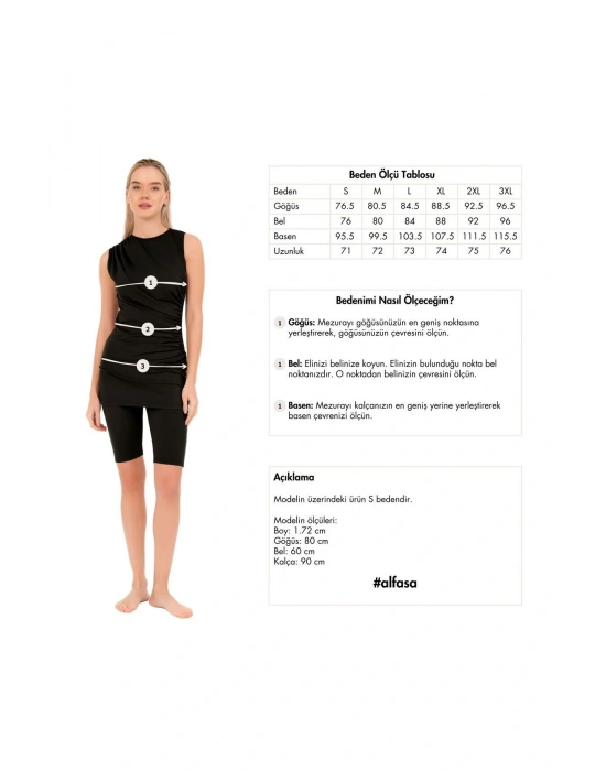 Desenli Askılı Yarı Kapalı Mayo