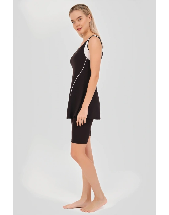 Tenis Askılı Yarı Kapalı Mayo