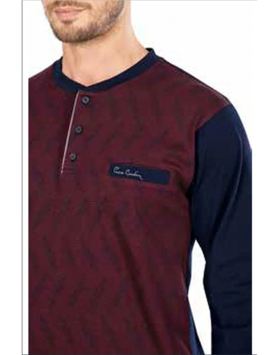 Uzun Kollu Pamuklu Çeyizlik Erekek Jakarlı Pijama Takımı Kutulu