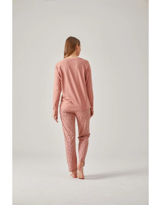 Kirpi Desen Bisiklet Yaka Baskılı Modal Pamuk Kadın Pijama Takımı