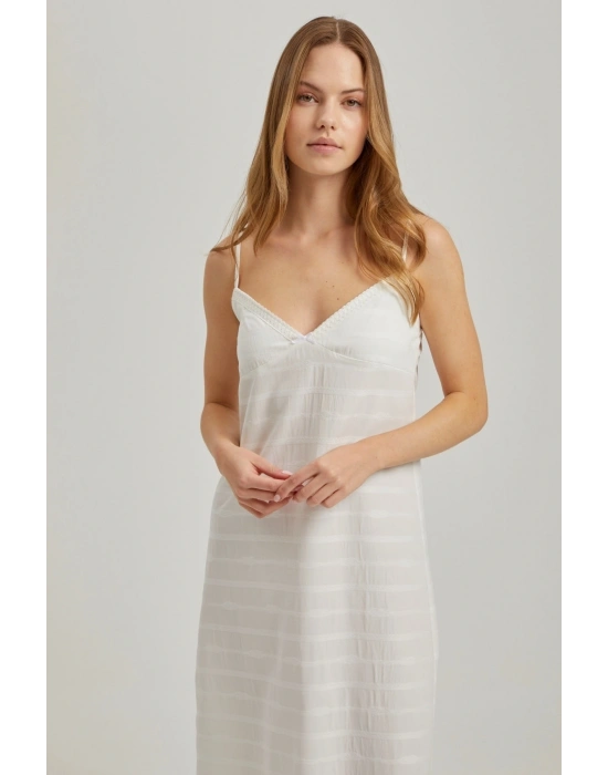 Beyaz Ip Askılı Gecelik