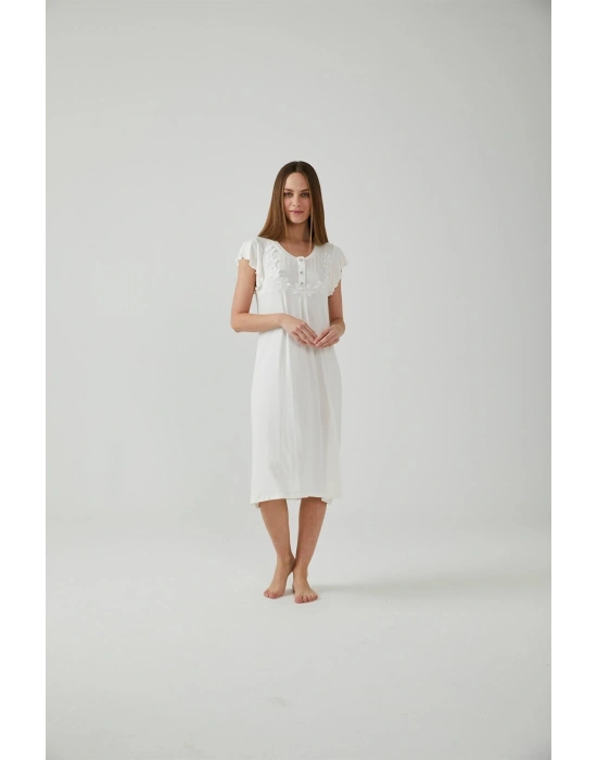 Beyaz Papatya Kadın Gecelik