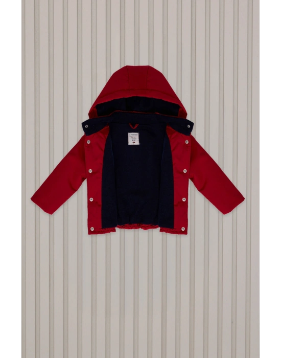 Erkek Bebek Kırmızı Bebek Mont