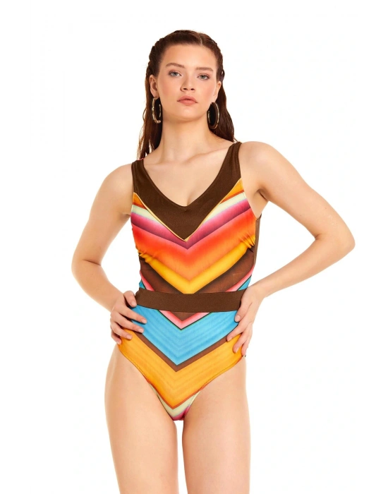 Çok Renkli V Yaka Mayo