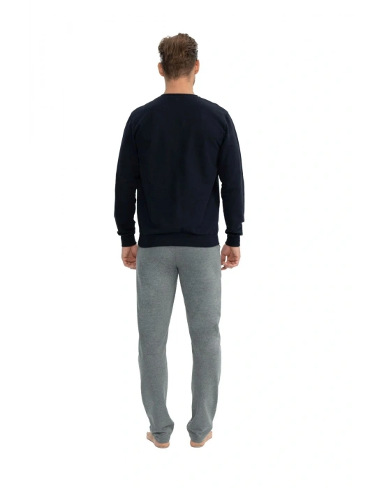 U.S. Polo Assn. 18824 Erkek Lacivert Uzun Kollu Yuvarlak Yaka İki İplik Eşofman Takım