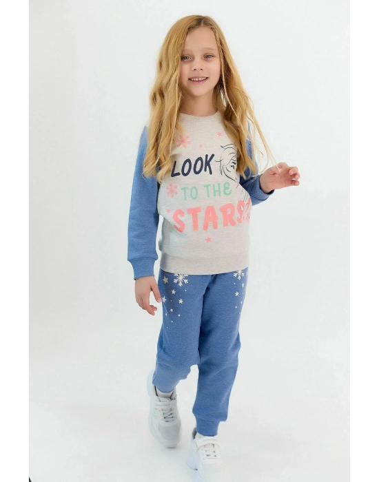 Frozen Lisanslı Look The Stars Indigo Kız Çocuk Eşofman Takımı