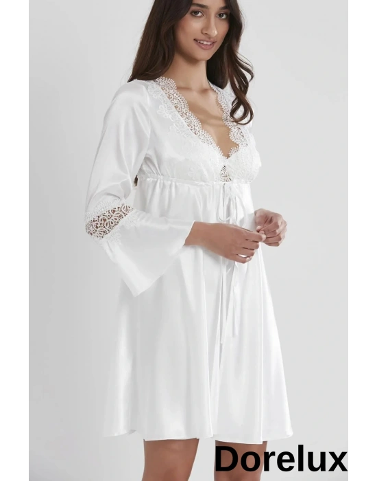 Saten Gecelik Sabahlık Pijama Takım Şort Takım 6lı Gelin Çeyiz Seti 1002