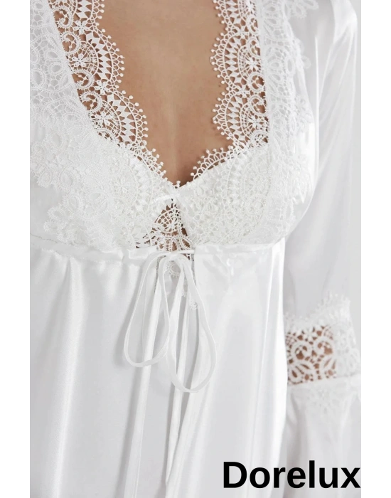 Saten Gecelik Sabahlık Pijama Takım Şort Takım 6lı Gelin Çeyiz Seti 1002