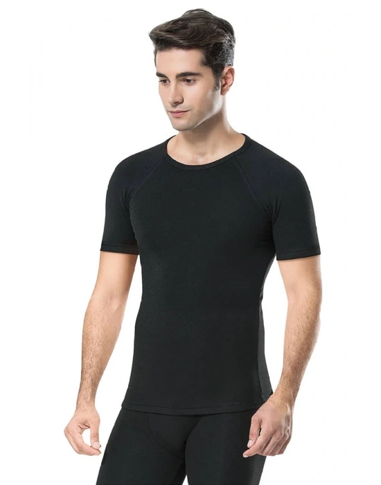ERKEK TERMAL KISA KOL ÜST İÇLİK SİYAH OUTDOOR T-1300